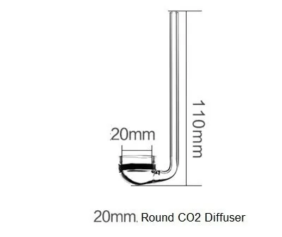 ADA Quailty VIV мини плоский круглый нижний стеклянный регулятор для аквариума подвесной СО2 распылитель аквариума для растений для выращивания рыб - Цвет: Round Diffuser 20