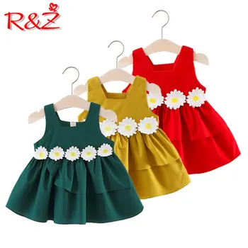 

R&Z 2018 Summer New Girls Flowers Sleeveless Tank Dress Sling Dress Child Baby Princess Dress