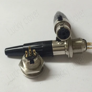 

10pcs Mini XLR 4pin male panel mount Audio Microphone connector for cable free shipping