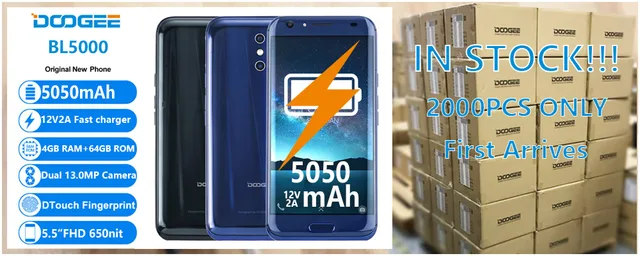 DOOGEE BL5000 Dual 13.0MP Camera Android 7.0 5050mAh 12V2A Quick Charge 5.5'' FHD MTK6750T Octa Core 4GB RAM 64GB ROM Smartphone 13 -1