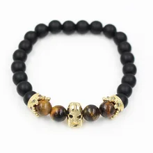 Faitheasy Спарта Gladiatus маска шлем Tigereye жемчуг мужские и женские браслеты с орнаментами