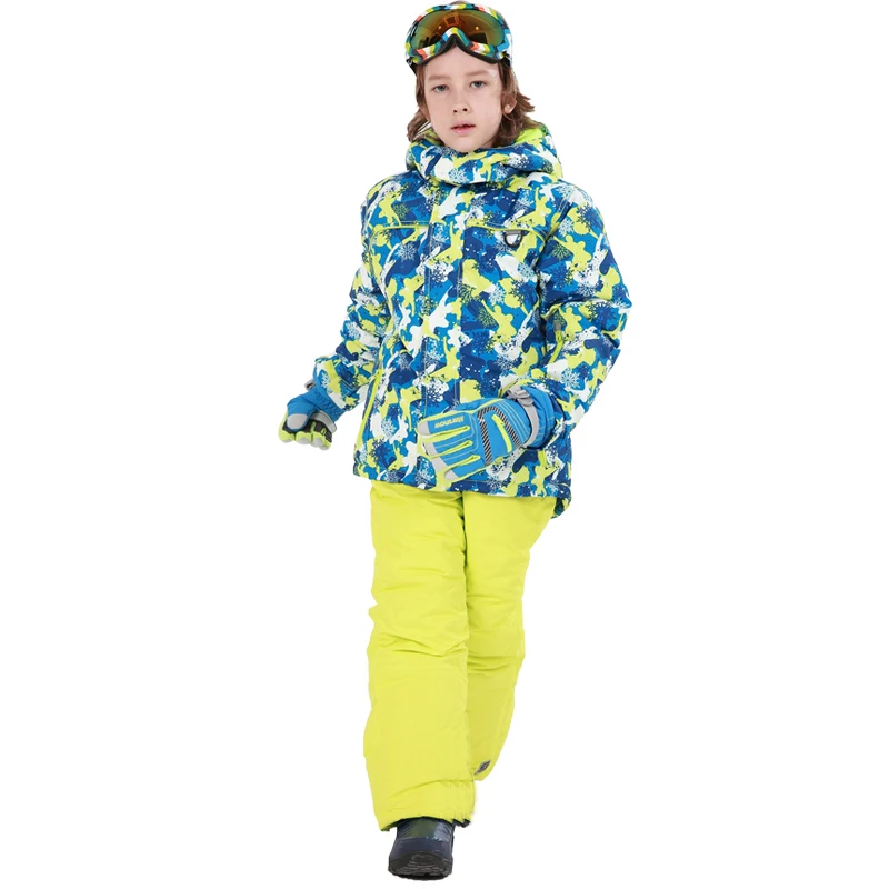 

Dollplus 2019 Ski Suits for Boys Waterproof Windproof Ski Jacket + Pant Winter Children Sets Outdoor Boy Fashion Set