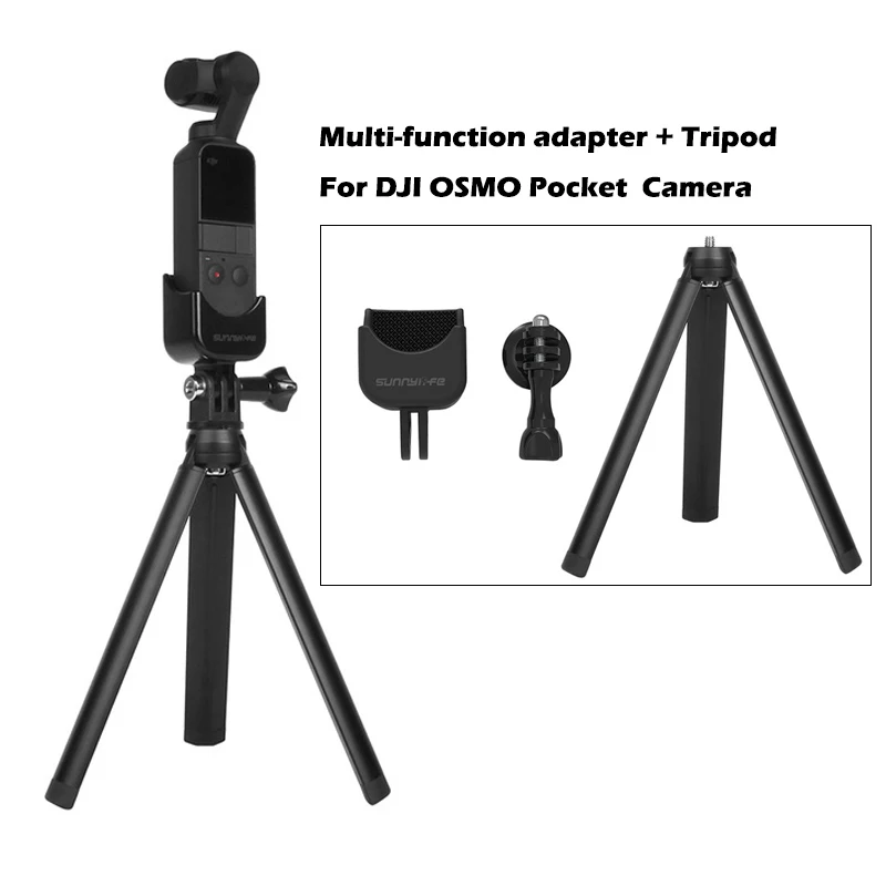 

DJI OSMO Pocket Mount Multi-function expansion adapter+Aluminum alloy Mini Tripod For DJI OSMO Pocket Action Camera Accessories