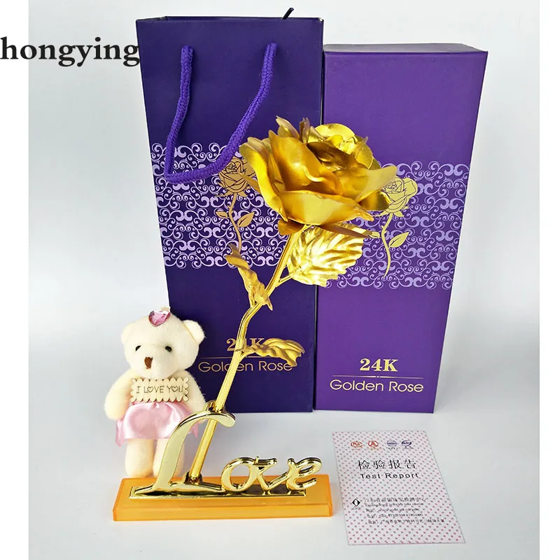 

rose. 1 pcs Golden rose 24K gilded rose valentine Gold rose Artificial flowers wedding decoration gift birthday present