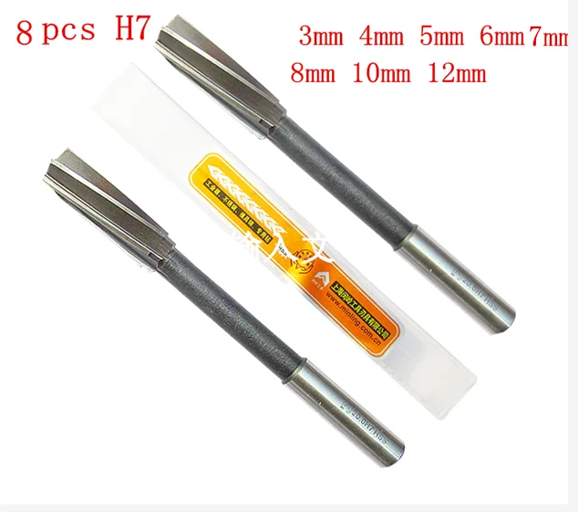 8pcs H7 Hss Stainless Steel Spiral Reamers 3mm 4 5 6 7 8 10 12 Rotating