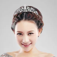 Luxury Wedding Bridal Crystal Tiara Crowns Princess Queen Pageant Prom Rhinestone Veil Tiara Headband Wedding Hair