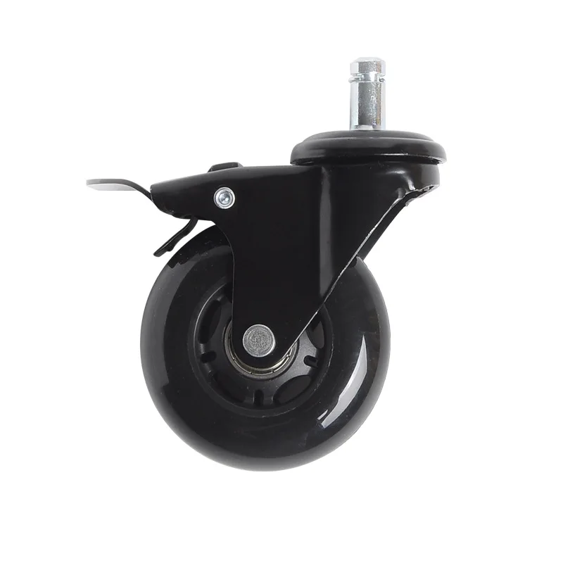 

3" Universal Silent Quiet Rubber Casters with Brake 1/4/5 Pcs Wheels For Office Chairs Sofa Legs Suitcases Wheel Chair Roller