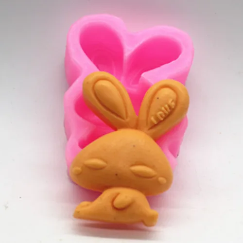 New!Cute Bunny/Rabbit soap mold chocolate silicone moldin Cake Molds