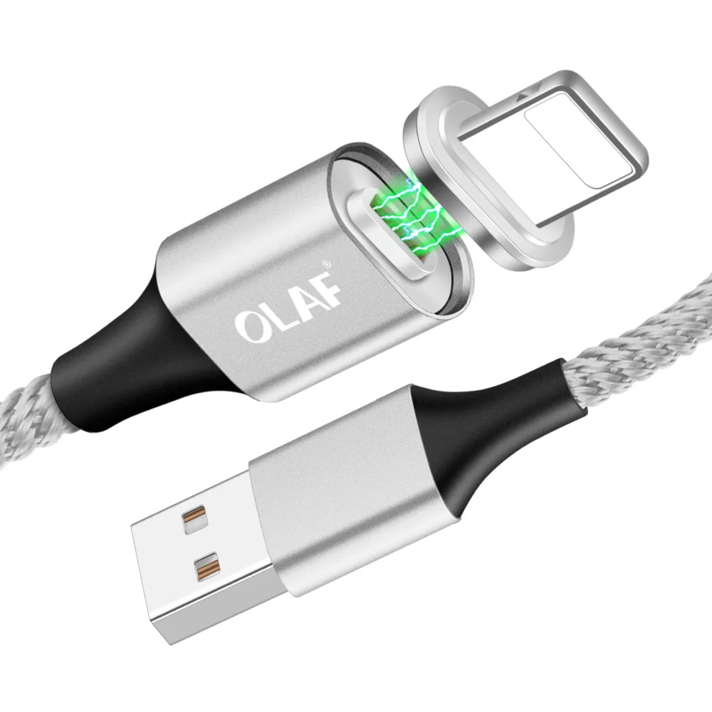 Магнитный usb-кабель Олаф для быстрой передачи данных, зарядный кабель для iPhone XS Max XR X 8 7 6 6S Plus 5 5S SE, зарядный шнур, кабели для мобильных телефонов