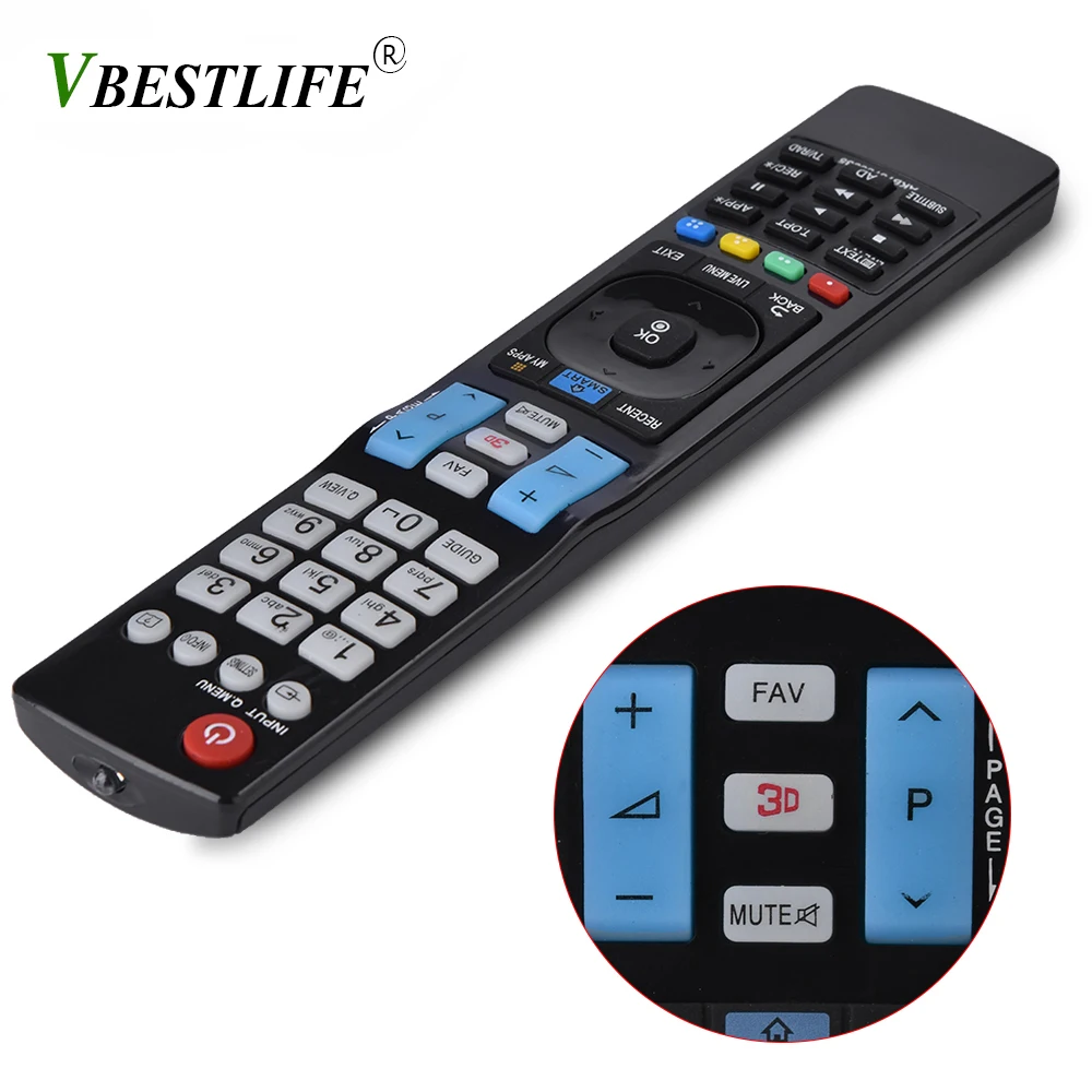 

VBESTLIFE Universal Television Remote Control Replacement 3D SMART APPS TV Remote Control Unit Black for LG AKB73756565 TV