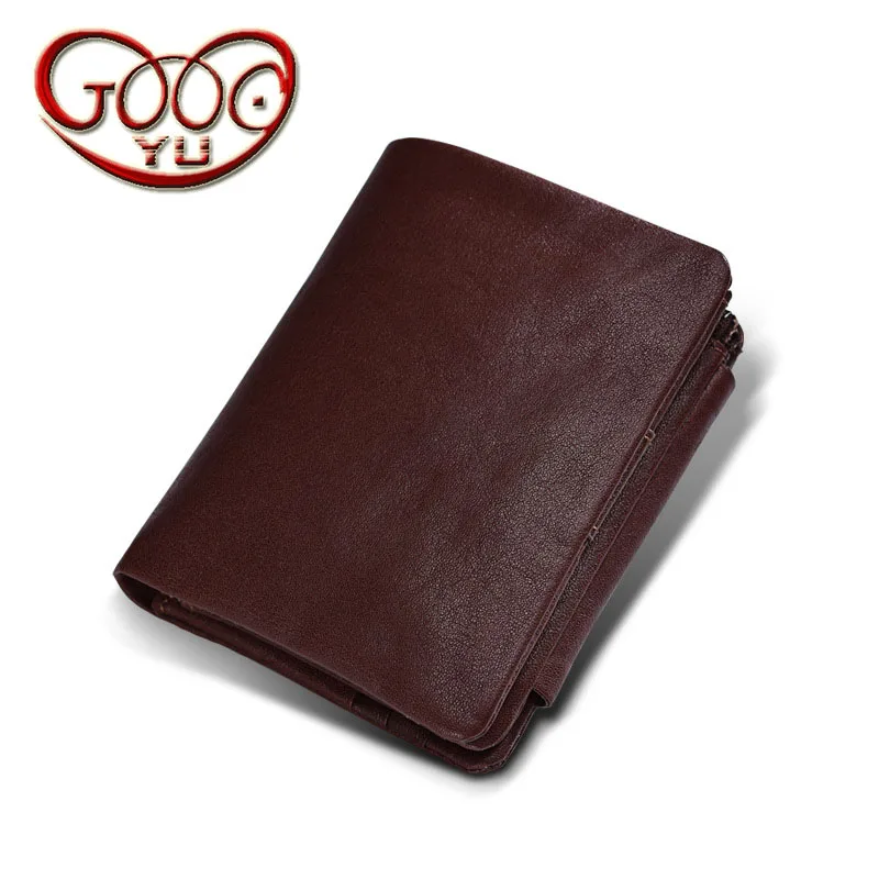 

Korean version of the men's leather short 30% off wallet vegetable tanned leather vertical zipper buckle multi-card bit wallet