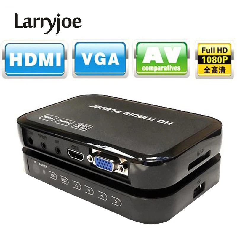 Larryjoe Multimedia Full HD 1080P HDMI Media Player Center HDMI VGA AV