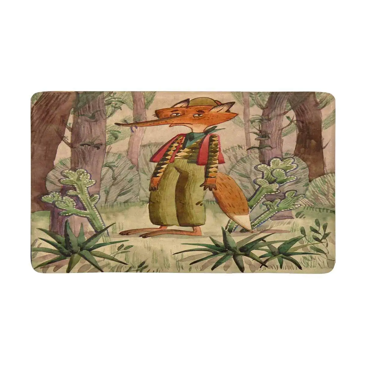 Fairy Fox in Woods Front Door Mat Welcome Doormat for Home Indoor Entrance Kitchen Patio | Дом и сад