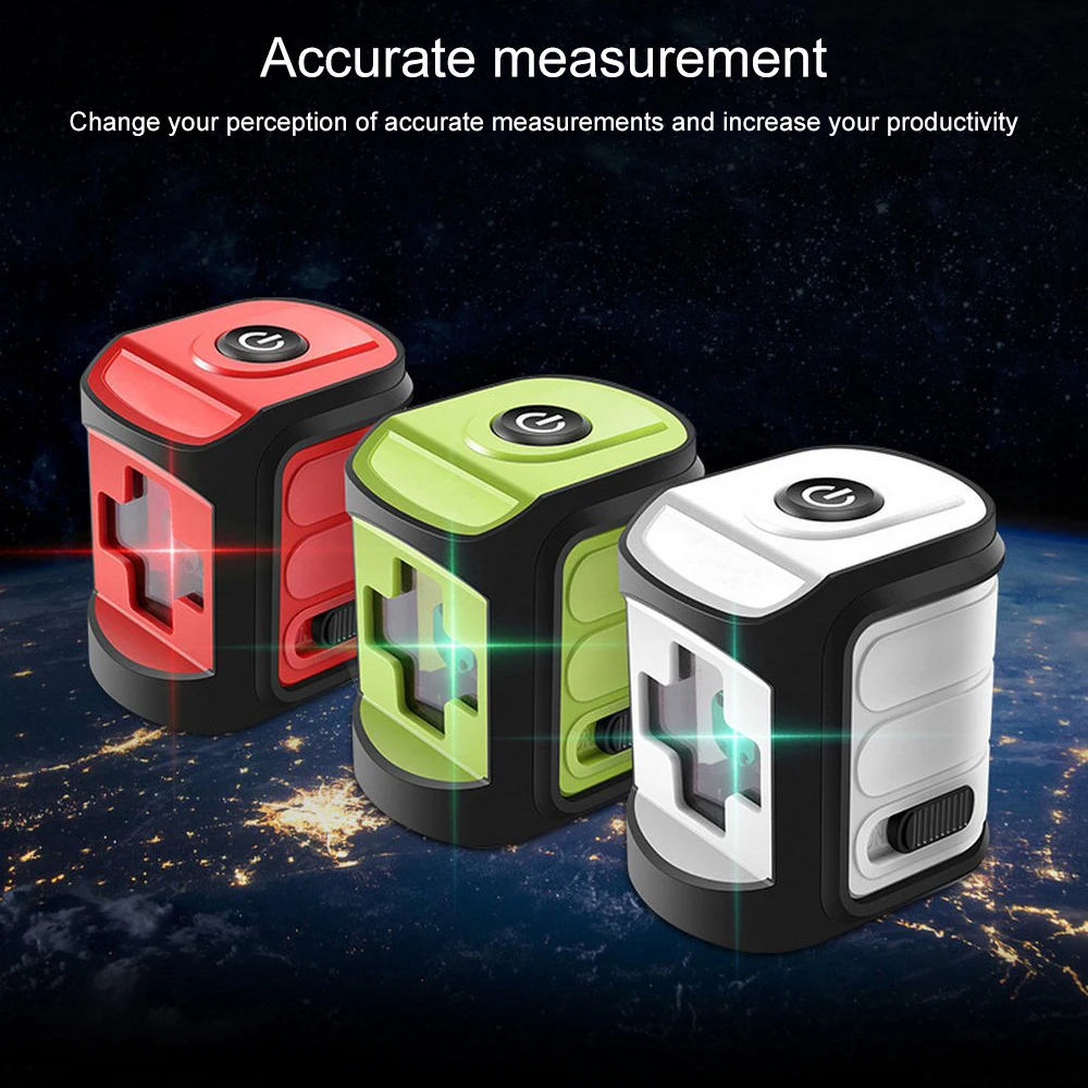 

Upgraded Green Laser Level 2 Cross Lines Laser Level Red Blue Beam or Green Beam Self-Leveling Laser Level in Box with Bracket