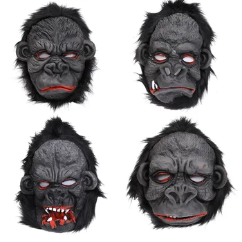 

Realistic Black Gorilla Mask Man Horror Mask Copsplay Party Mask For Adults Halloween Masquerade Silicone Face Mask Latex