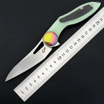 

High quality temperature new EF14 folding knife D2 steel knife G10 + carbon fiber handle hunting tactical camping knife EDC tool