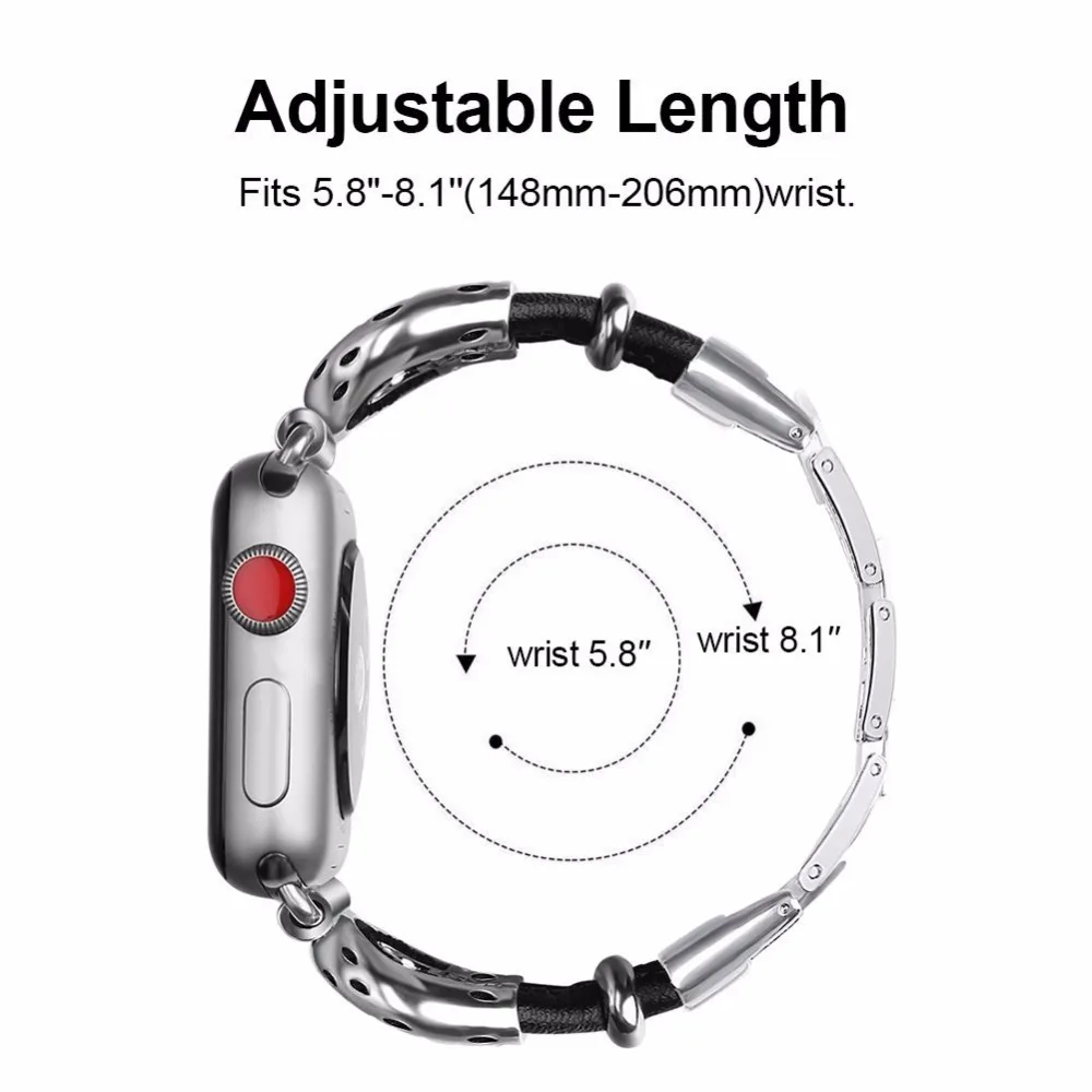  New Adapters for 38mm 42mm iWatch Apple Watch Series 1 2 3 Vintage Strap Wrist Band Replacement Watch Bracelet (2)