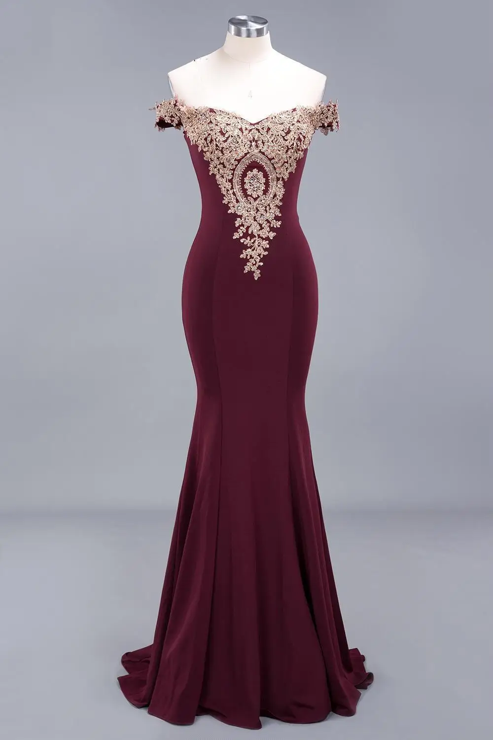 maroon gold dress