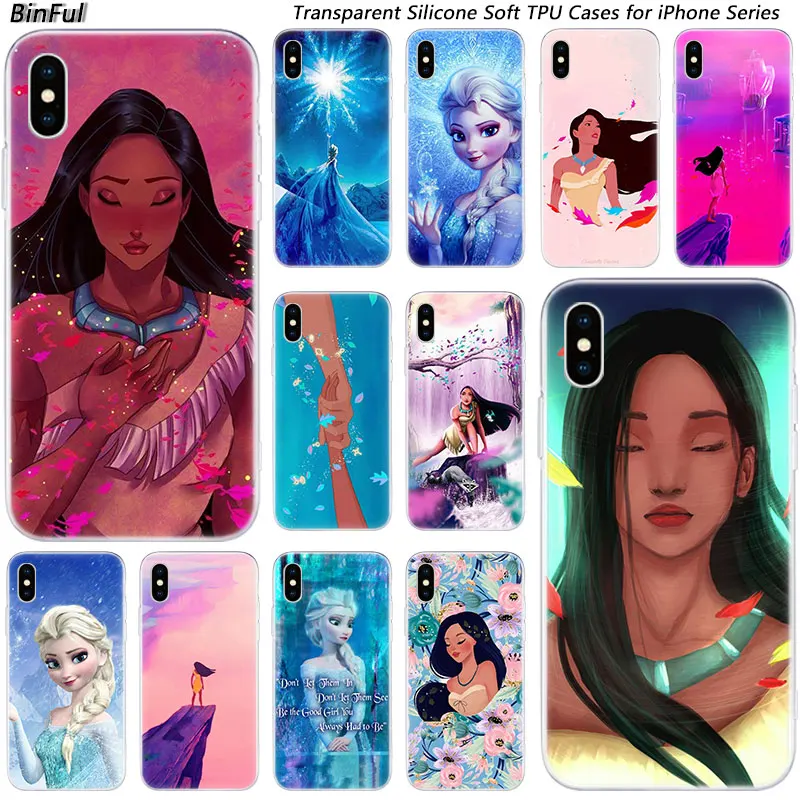 

Hot Pocahontas Frozen Elsa Soft Silicone Fashion Case for Apple iPhone 11 Pro XS MAX XR X 7 8 Plus 6 6s Plus 5 5C 5S SE Cover
