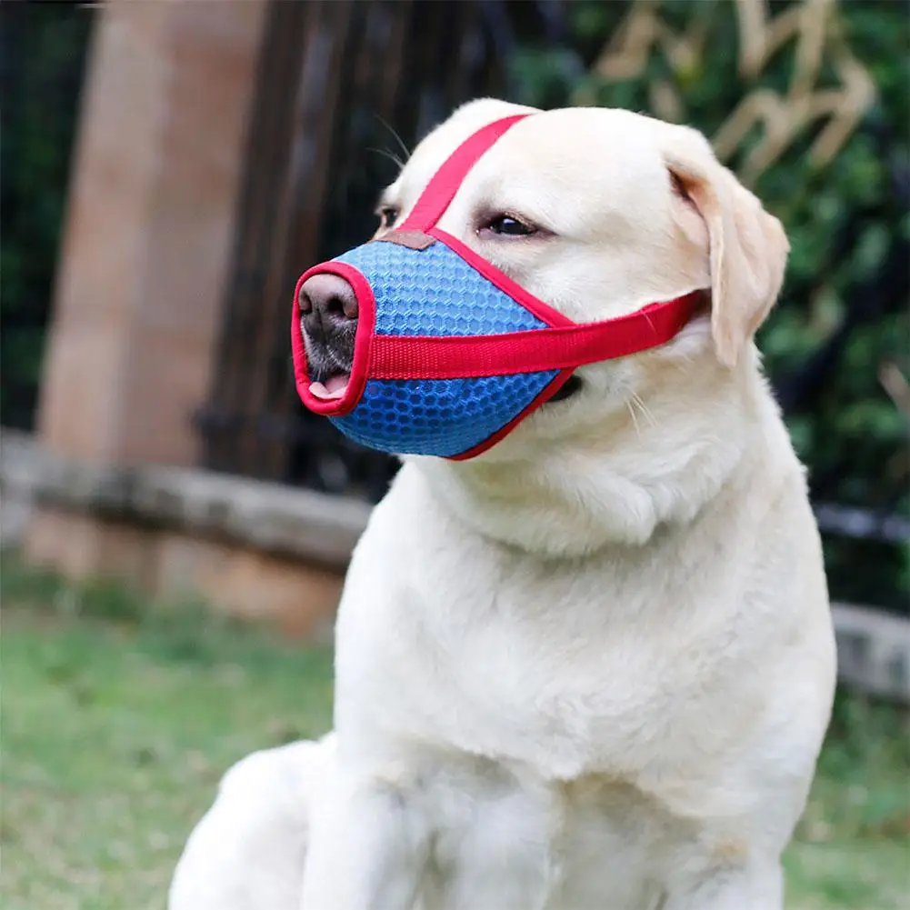 Adjustable Dog Muzzle Mask Mesh Dog Mouth Muzzle Prevent Bark Bite Mesh