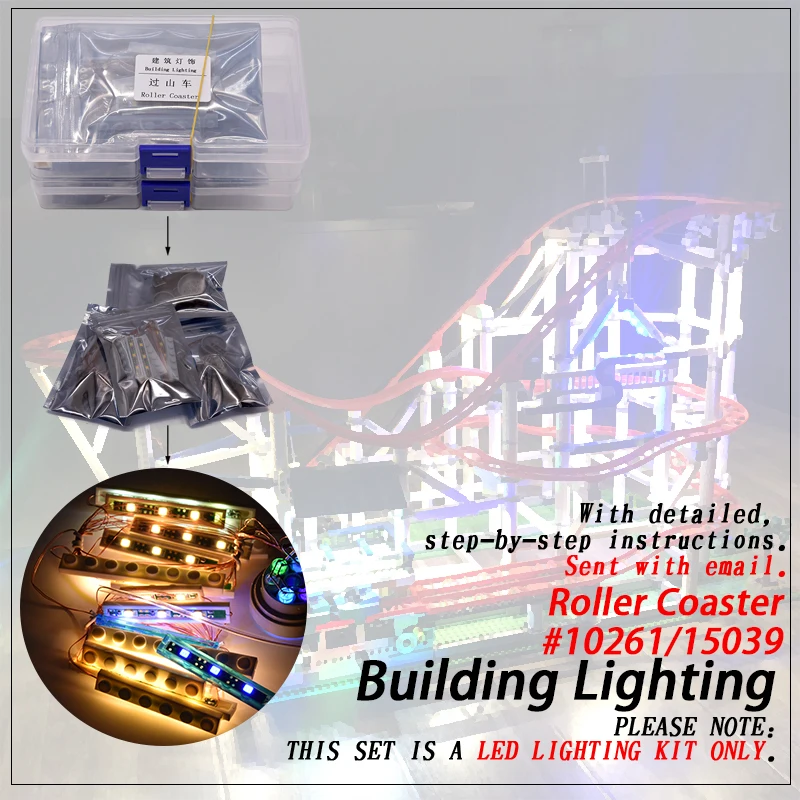 

Led Light Set (only light included ) For 10261 Roller Coaster Compatible 15039 Streetview Creator Building Blocks Brick