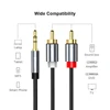 QGeeM RCA Cable 2RCA to 3.5 Audio Cable RCA 3.5mm Jack RCA AUX Cable for DJ Amplifiers Subwoofer Audio Mixer Home Theater DVD ► Photo 2/6