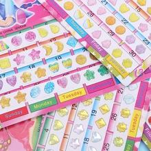 Dos desenhos animados 120 pçs/2 folha maravilhosa recompensa cristal adesivos de brinquedo crianças cabeça adesivos brinco diy adesivo brinquedos crianças brinquedo