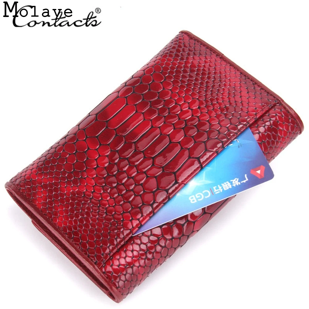 MOLAVE Portafogli Standard di брендовый дизайн Donne Del Cuoio Genuino Serpentina Borse Con Il Supporto Carta oct27|port designs|brand