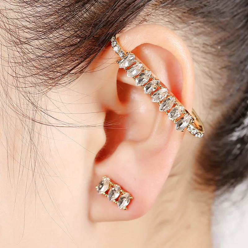 Earring Sets Fashion Pave Crystal Ear Cuffs For Women Fashion Ear Cuff Jewelry Gold/Silver