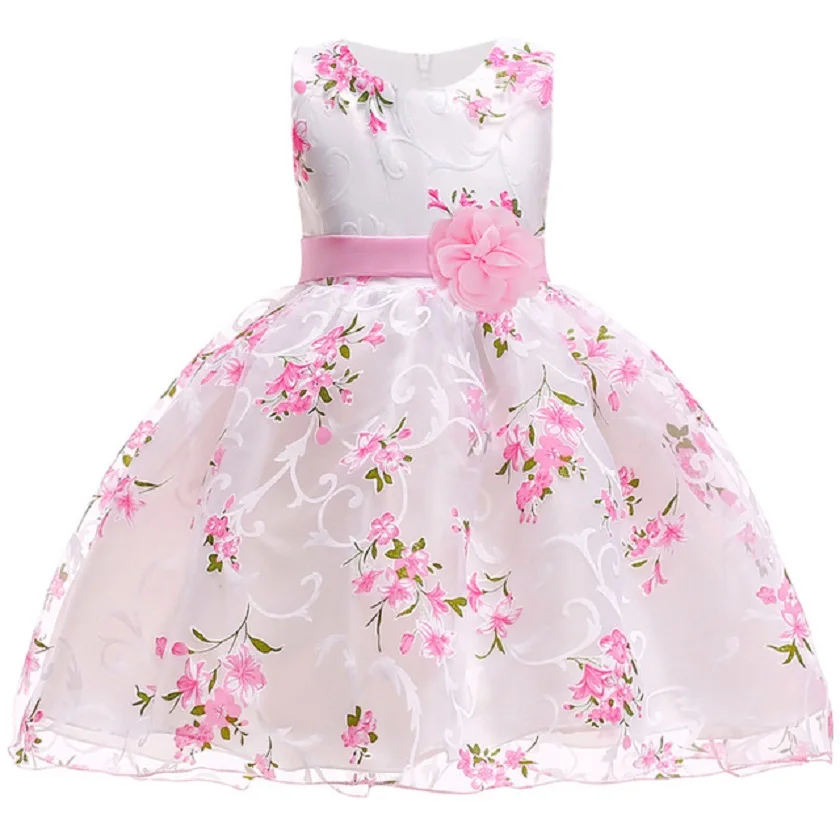 Детское свадебное платье, платье с цветочным узором для девочек г., летнее элегантное платье принцессы с цветочным рисунком для маленьких девочек, праздничное платье для девочек детская одежда