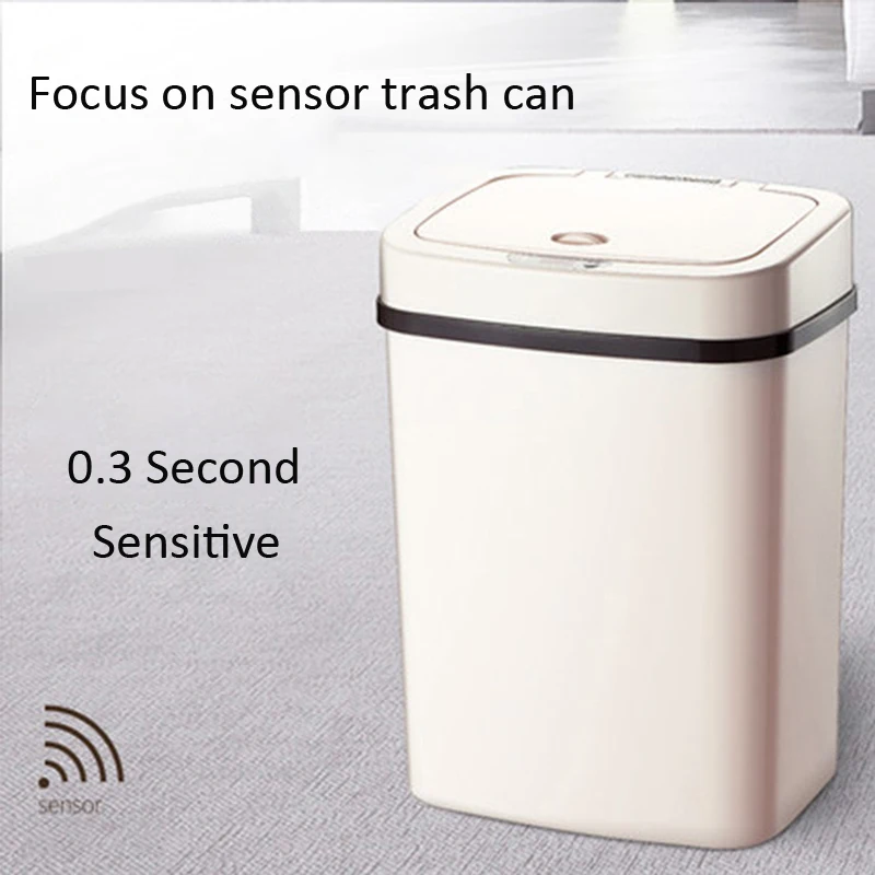 

Induction Automatic Sensor Rectangular Garbage Bag Holder 12L Rubbish Trash Car Bin Dump Compost 2*AA Dry Battery Trashcan Clean