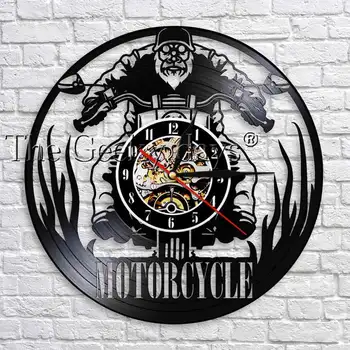 

Motorcycle Rider Wall Clock Motorcycle Riding Racing Vinyl Record Wall Clock Watches Handmade Gifts For Motorcycle Rider