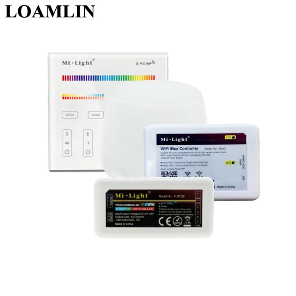 

Mi light B4/T4 Touch Panel 2.4G Wifi Ibox Control RGBWW Led Controller For RGB/RGBW/RGBWW/RGB+CCT Led Strip DC12-24V