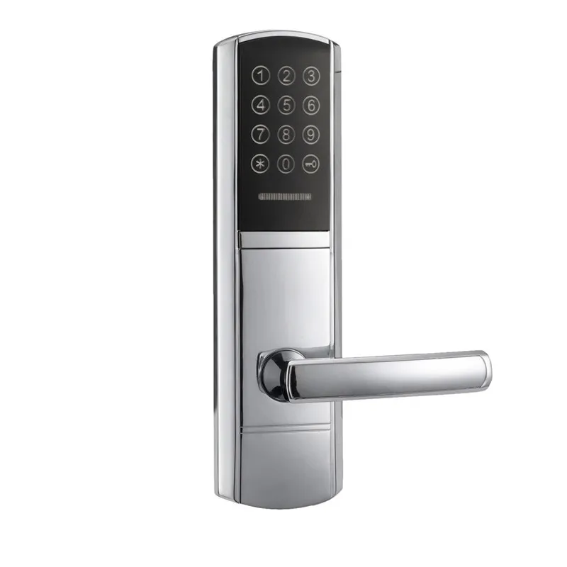 Touch Screen Door Lock Smart Code Keypad Digital Lock with Card Mechanical Key Satin Silver L&S