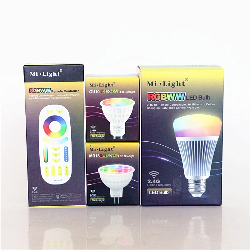 1 комплект 110 В 220 в 12 Mi Светодиодная лампа E27 GU10 MR16 с регулируемой яркостью RGB CCT 4 Вт