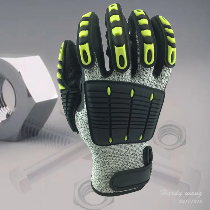 Cut Resistant Anti Impact Vibration Gloves Oil TPR Safety Working Anti Cut Mechanics Impact Resistant Glove