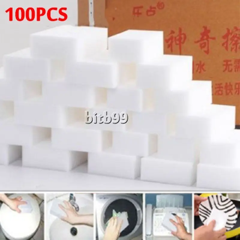 

100pcs White Multi-functional Magic Sponge Eraser Cleaner 100 x 60 x 20mm free shipping