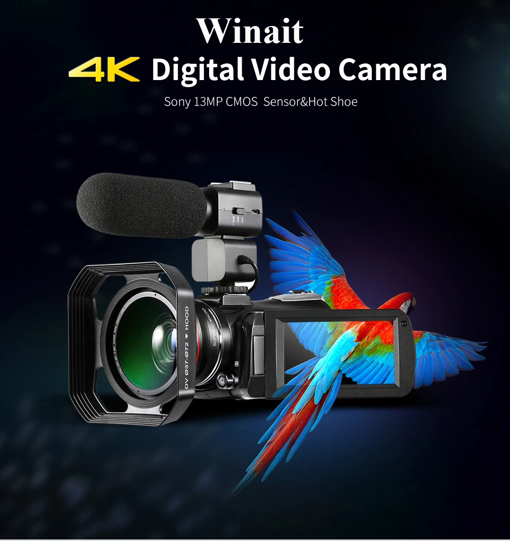 Ordro HDR-AC3 Цифровая видеокамера DVR 4K 120 FPS 720P поддержка 0.39X широкоугольный объектив 5 Мп CMOS Макс 24 МП Разрешение 3,0 дюйма