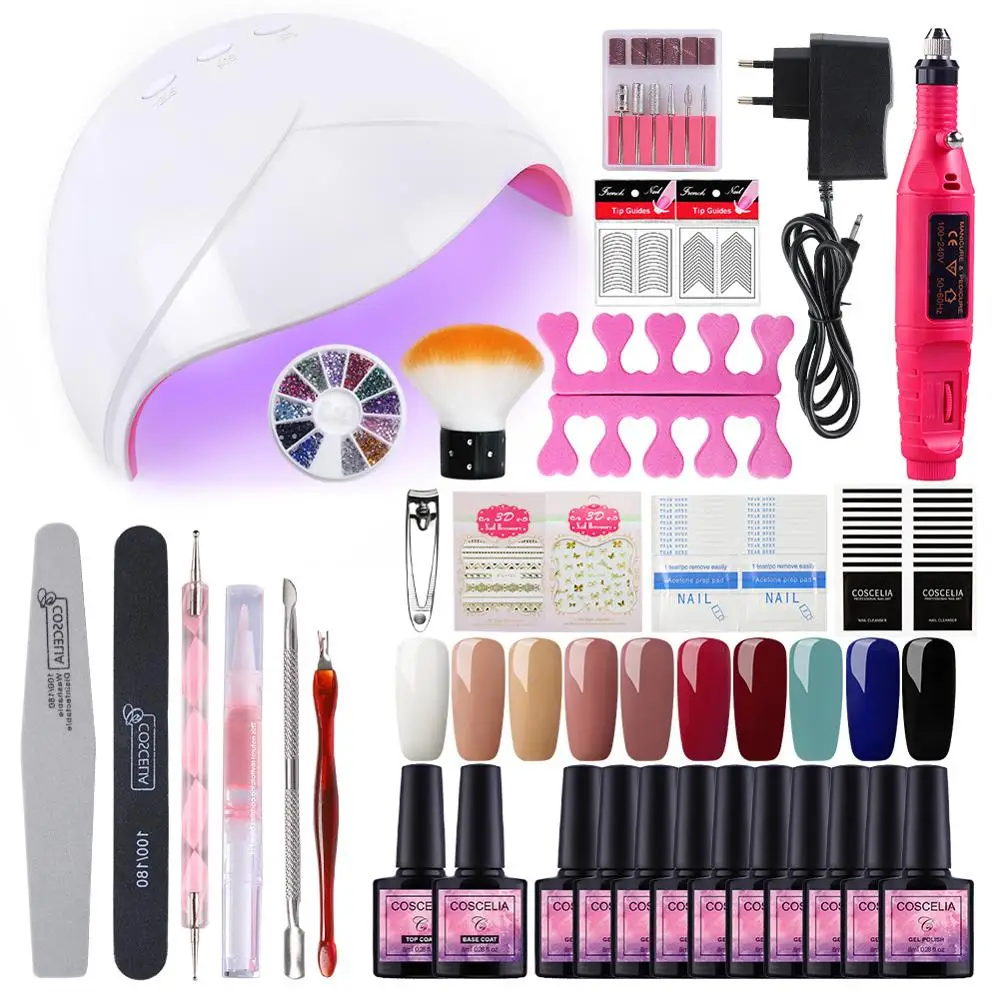 

Manicure Set UV LED Lamp Dryer Gel Nail Polish Set Tools For Nail Art Soak Off Manicure Tools Set Handle Nail Art Tool