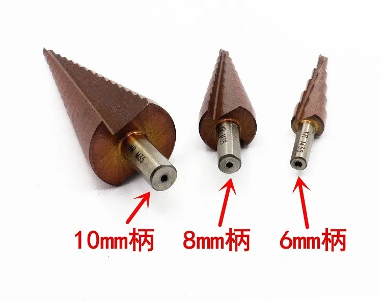 

3pcs HSS M35 industrial quality Straight flute Step Drill Bit Set core bits cone Step Drill Bit Set hole cutter for SS steel