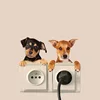 Very cute 3D Cat and Dog Switch stickers PVC Removable Wall Sticker Vinyl for Bedroom living room Home Decor Decals Socket paste ► Photo 3/5