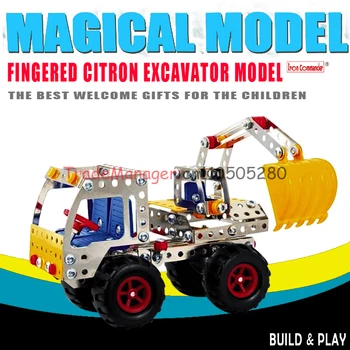 

Free shipping DIY metal alloy assembly educational toys assembled bergamot digging locomotive B16/057