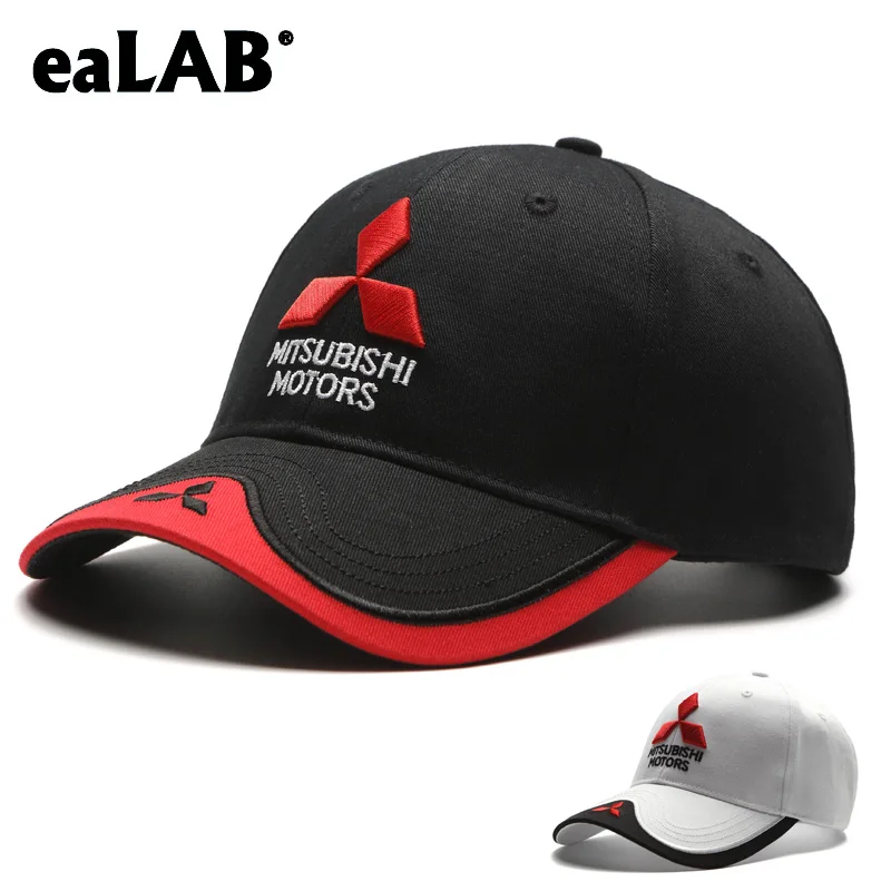 

eaLAB Baseball Cap Men Embroidery Mitsubishi Car Cap Dad Hat Women Adjustable Casual Bones Hat Black White Snapback Cap