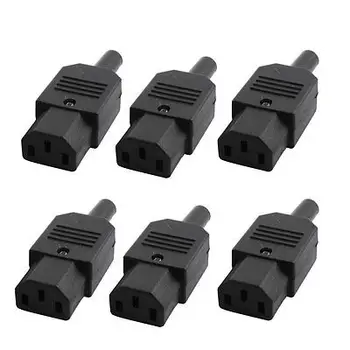 

6PCS IEC C13 Female Inline Rewirable Power Plug Socket AC 250V 10A