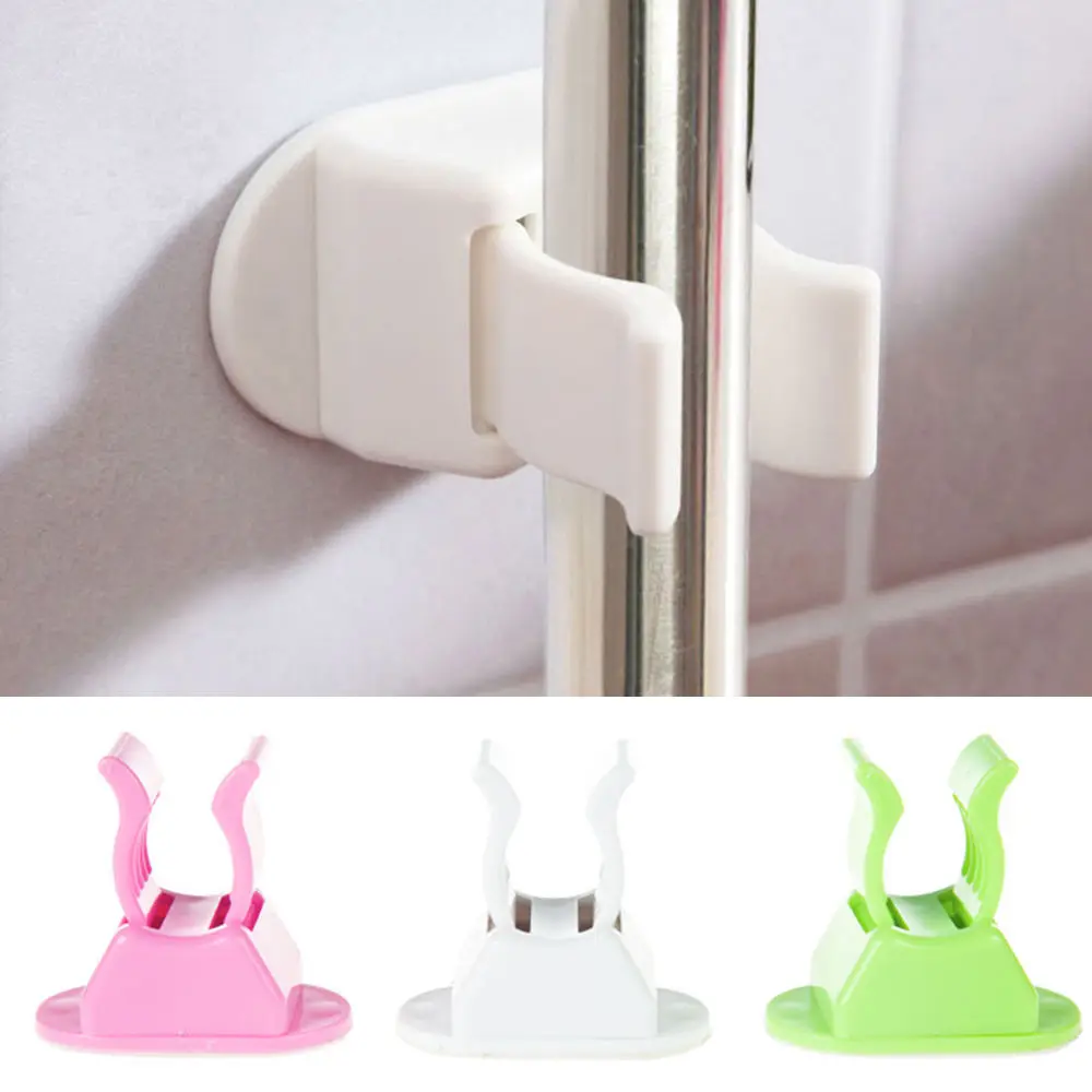 

1pc New Design Mop Holder Self Adhesive Mop Broom Bathroom Wall Hanger Storage Holder