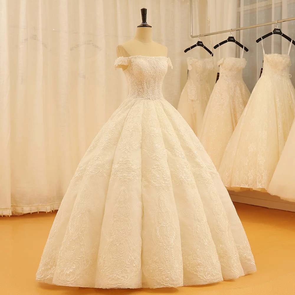 SL-335 Abiti da sposa bohémien personalizzati Abiti da ballo Abiti da sposa Abito da sposa Boho musulmano di lusso con perline 2018 con maniche - immagine 3