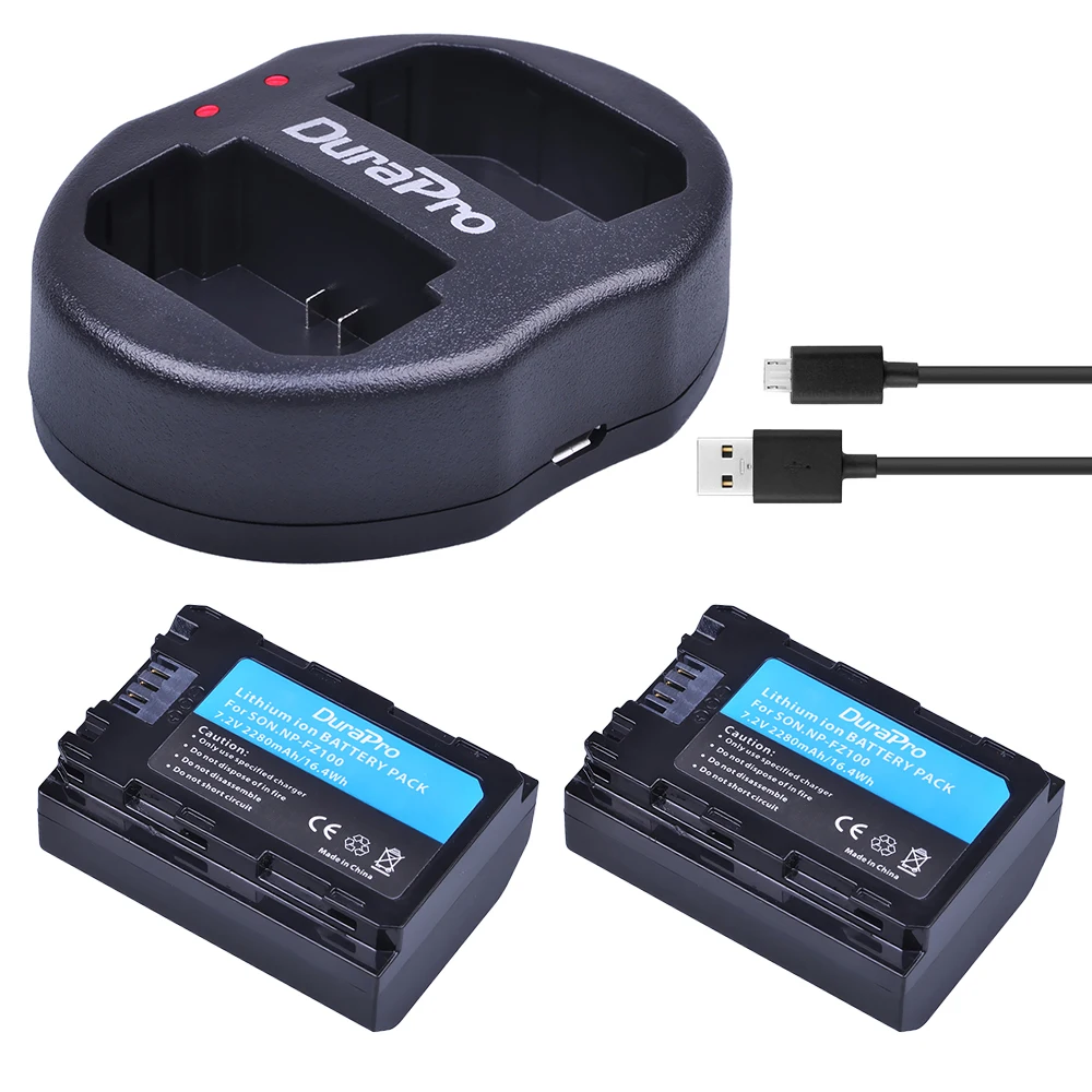 

2X NP-FZ100 NPFZ100 camera battery + Dual USB charger for Sony A7R III A7 III BC-QZ1 A9/A9R Alpha9 Alpha9R Alpha 9S A7RM3 camera