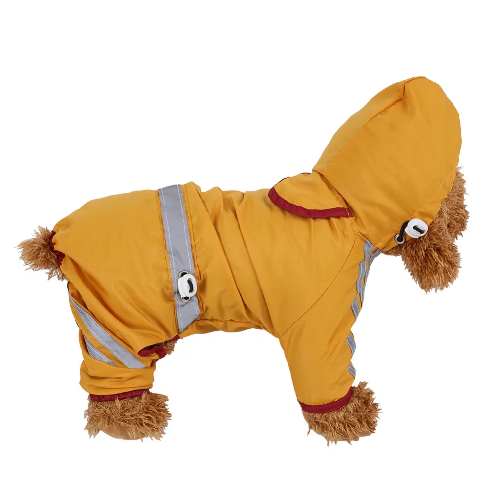 Polyester Dogs Raincoats For Pets Cat Dog Raincoat Waterproof Jacket Hood Drawstring Pet Rain