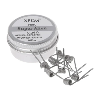 

XFKM 10 Pcs Alien Juggernaut Prebuilt Coils Kit For E-Cigarette Atomizer Heating Wire