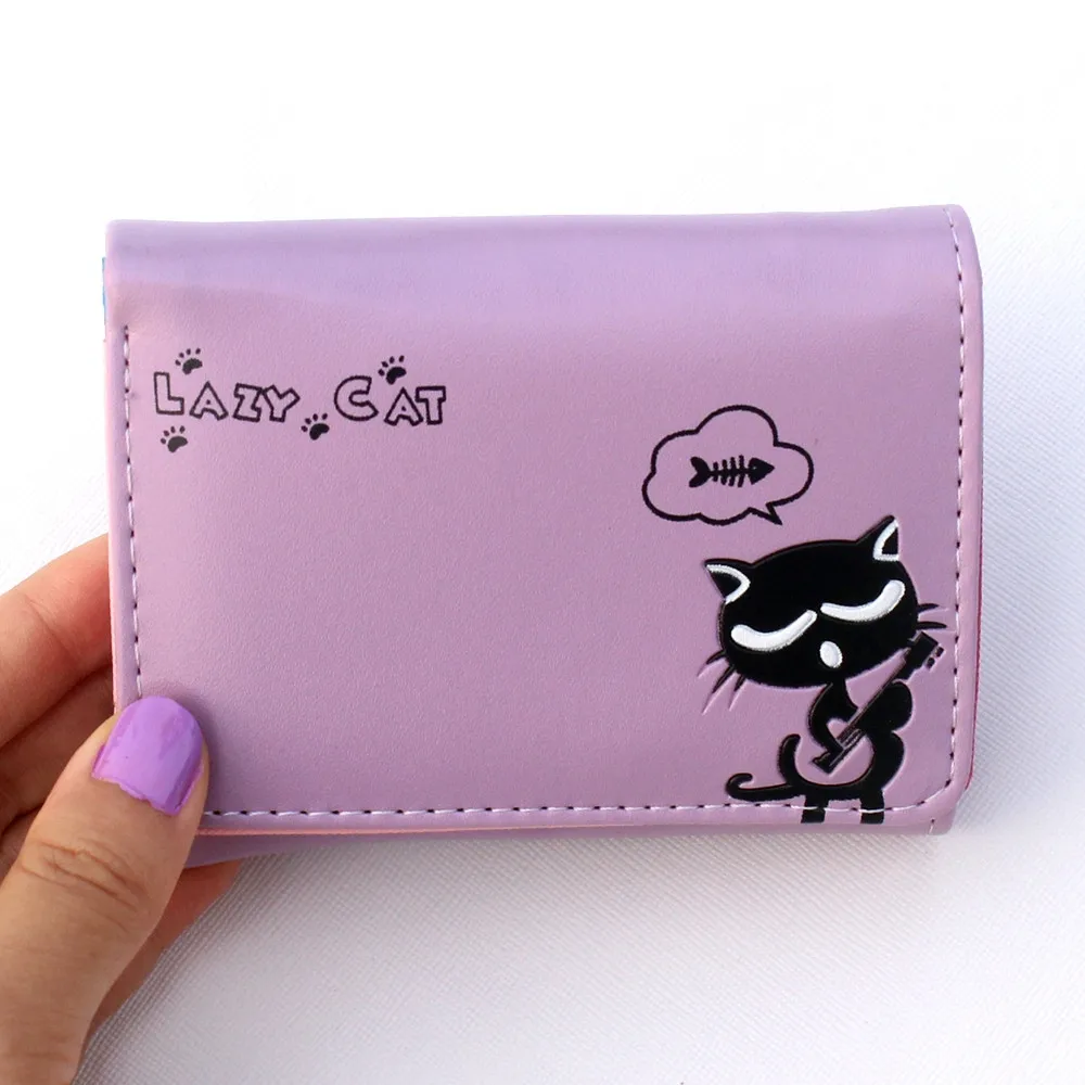 New Cartoon cat wallet Children Girl's Cute short purse women coin